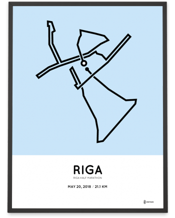 2018 Riga half marathon route map poster