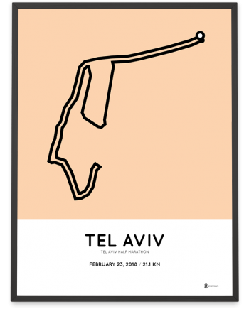 2018 Tel Aviv half marathon course poster
