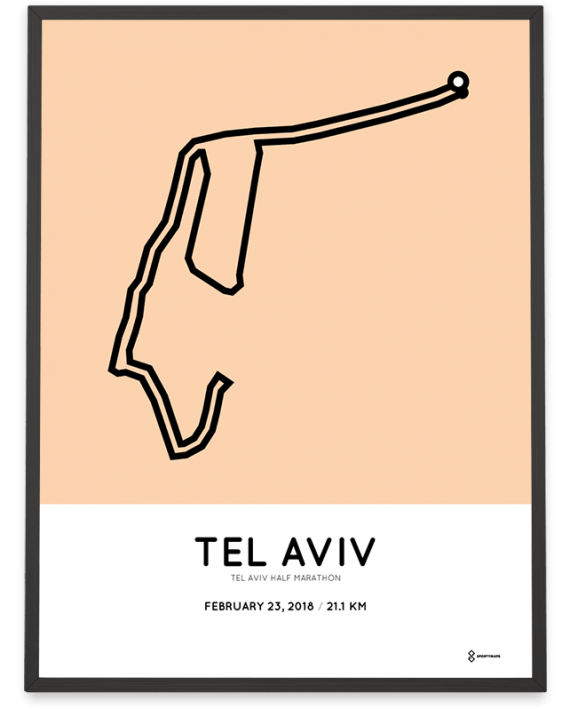 2018 Tel Aviv half marathon course poster