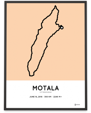 2018 Vatternrundan 300km course map poster