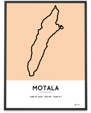 2018 Vatternrundan 300km course map poster