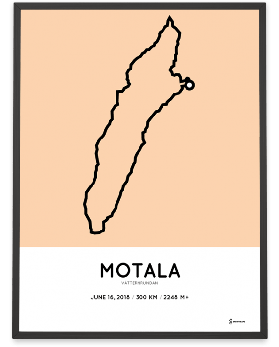 2018 Vatternrundan 300km course map poster