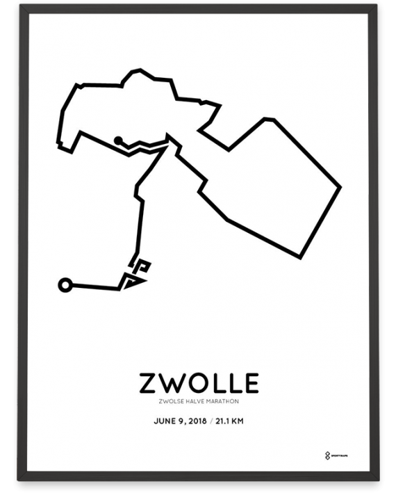 2018 Zwolsle halve marathon route poster