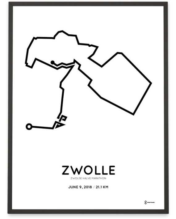 2018 Zwolsle halve marathon route poster