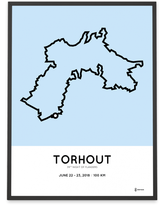 2018 night of flanders 100km route print