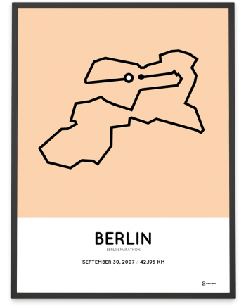 2007 Berlin marathon strecke map sportymaps poster