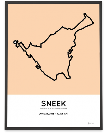 2018 Sneek marathon route poster sportymaps
