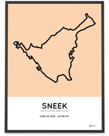 2018 Sneek marathon route poster sportymaps