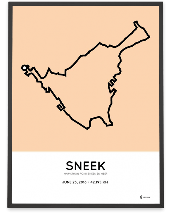 2018 Sneek marathon route poster sportymaps