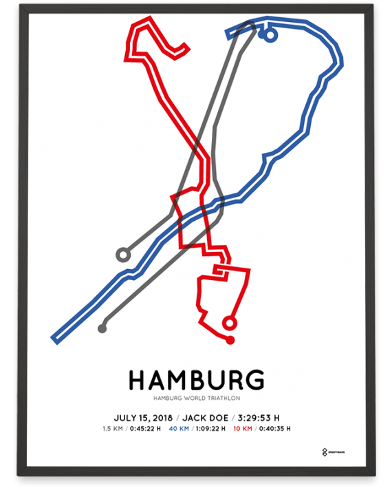 2018 hamburg world triathlon strecke map print