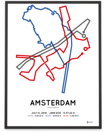 2018 tri amsterdam route poster