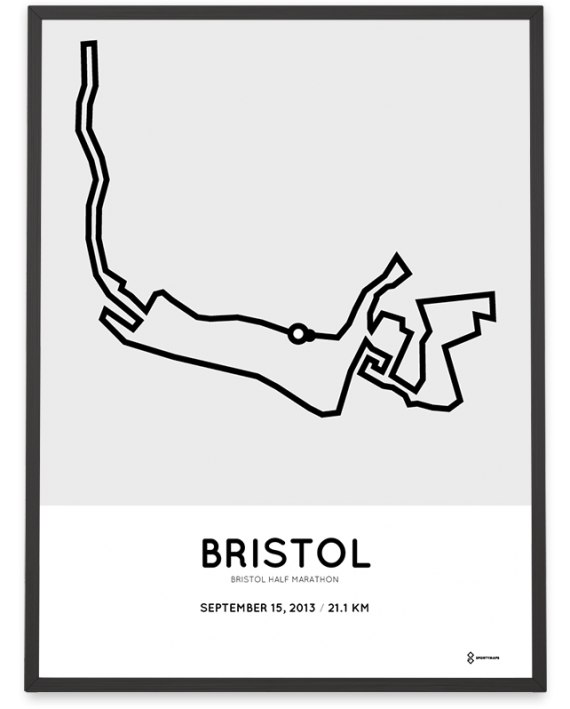 2013 Bristol half marathon route map poster