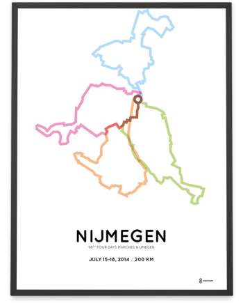 2014 Nijmeegse Vierdaagse route poster 200km