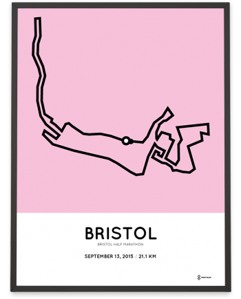 2015 Bristol half marathon course sportymaps poster