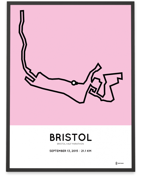 2015 Bristol half marathon course sportymaps poster