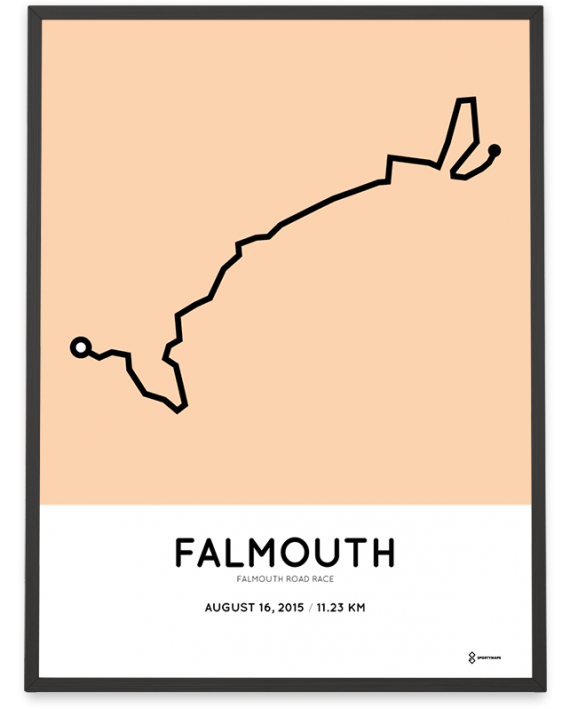 2015 Falmouth road race route sportymaps poster