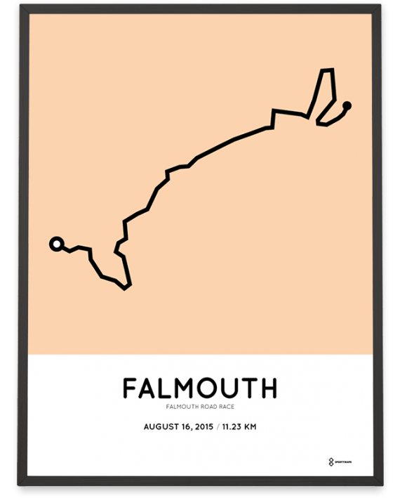 2015 Falmouth road race route sportymaps poster