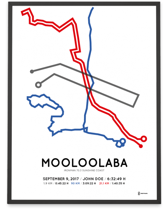 2017 Ironman 70.3 Sunshine Coast course print
