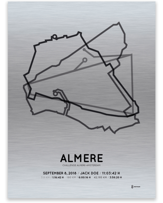 2018 Challenge almere-amsterdam long-distance-alu course print on aluminum