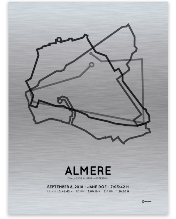 2018 Challenge almere-amsterdam middle distance aluminum course print