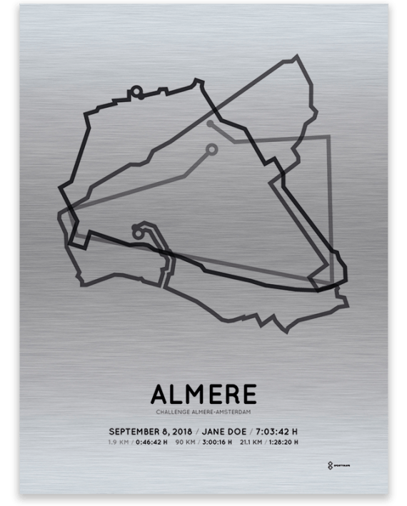 2018 Challenge almere-amsterdam middle distance aluminum course print