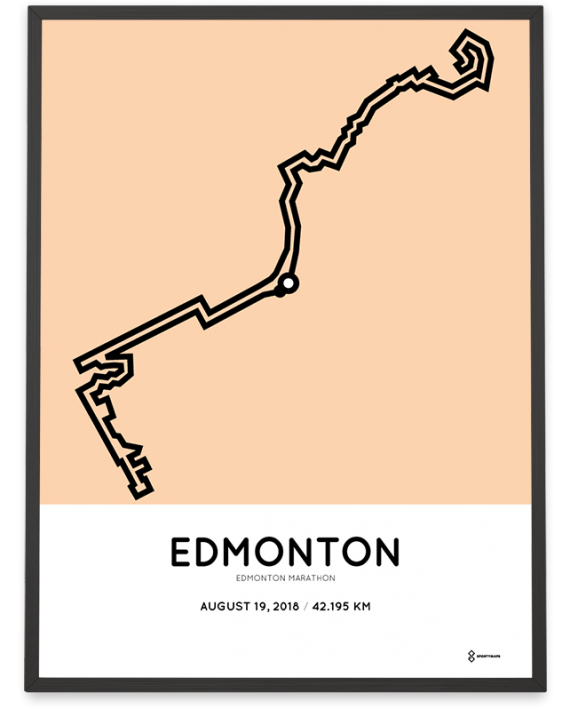 2018 Edmonton marathon course print