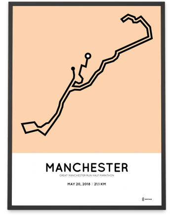 2018 Great manchester Run half marathon route poster