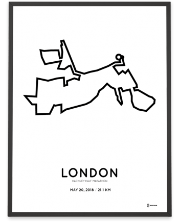 2018 Hackney half marathon course poster