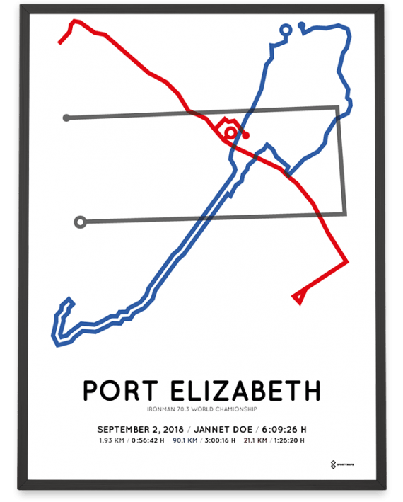 2018 Ironman 70.3 World Championship Port Elizabeth course poster