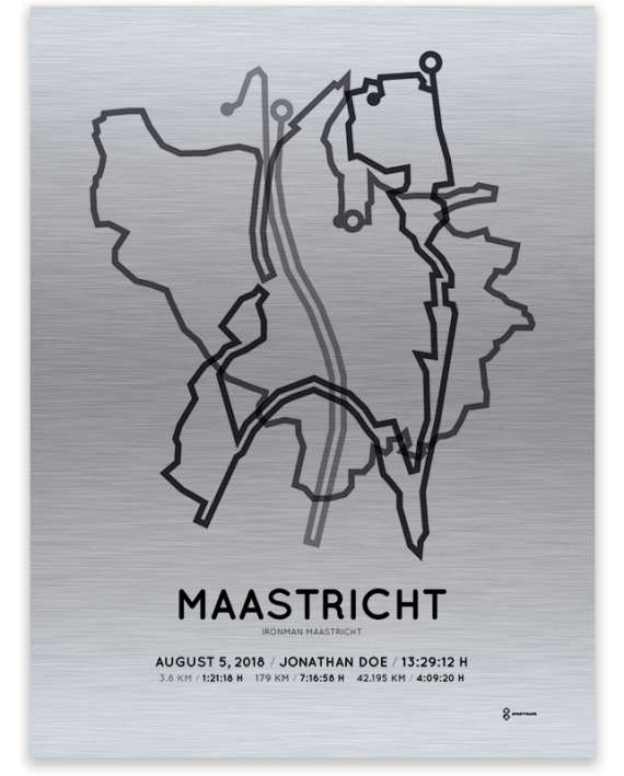 2018 Ironman Maastricht aluminium route print