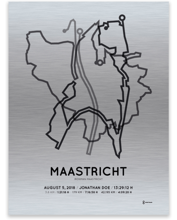 2018 Ironman Maastricht aluminium route print