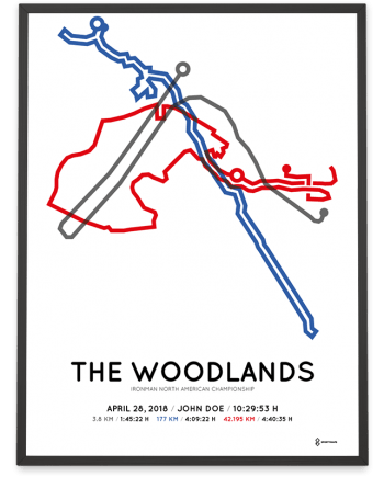 2018 Ironman North-American Championship Texas course poster