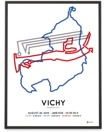 2018 Ironman Vichy course poster in color
