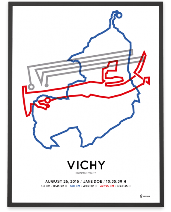 2018 Ironman Vichy course poster in color