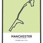 2018 Manchester half marathon course map route print