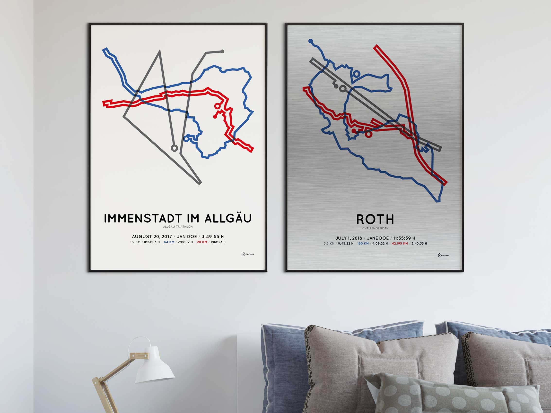 Sportymaps ironman triathlon course posters Sportymaps ironman triathlon course posters