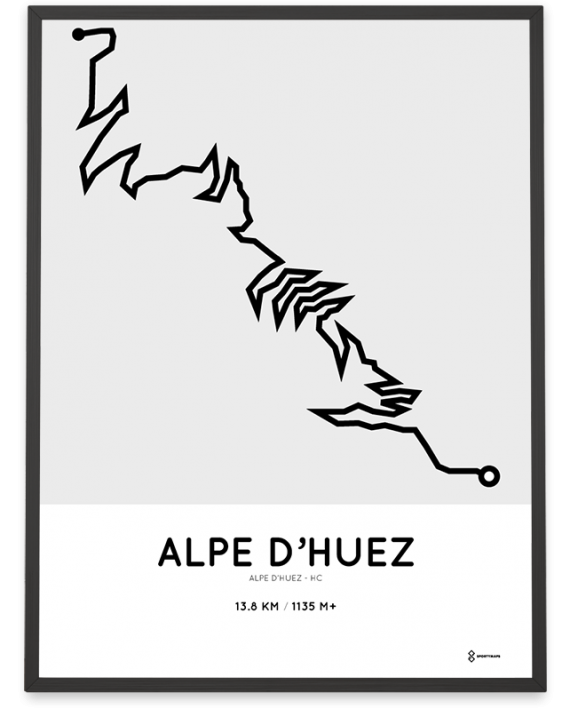 alpe dhuez climbing course poster