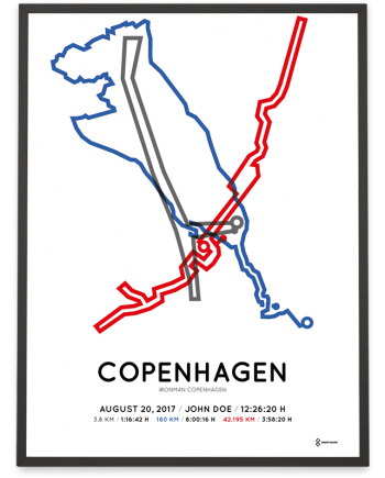 2017 Ironman Copenhagen course poster sportymap