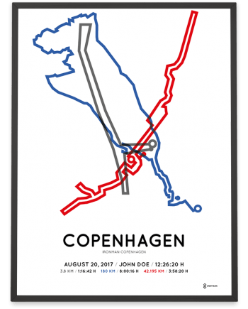 2017 Ironman Copenhagen course poster sportymap