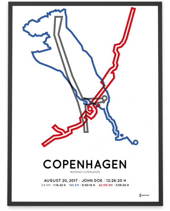 2017 Ironman Copenhagen course poster sportymap
