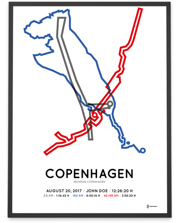 2017 Ironman Copenhagen course poster sportymap