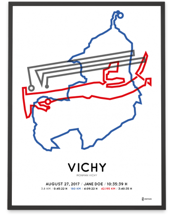2017 Ironman Vichy route map poster