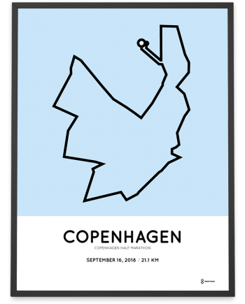 2018 Copenhagen half marathon course poster