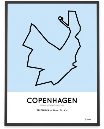 2018 Copenhagen half marathon course poster