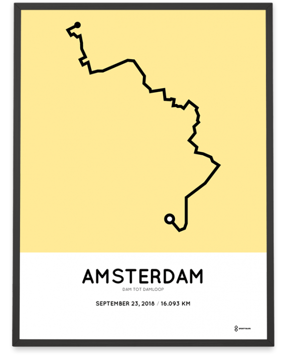 2018 Dam tot damloop parcours sportymaps poster