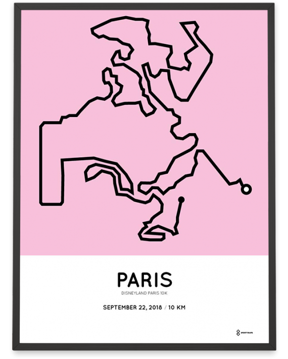 2018 Disneyland Paris 10k parcours sportymaps poster