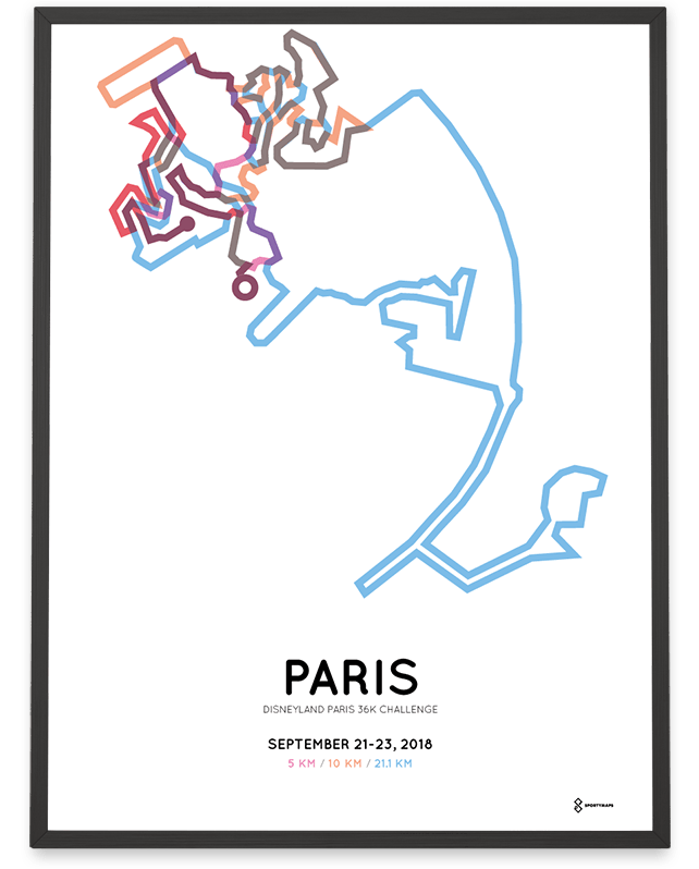 2018 Disneyland Paris 36k Challenge print Sportymaps