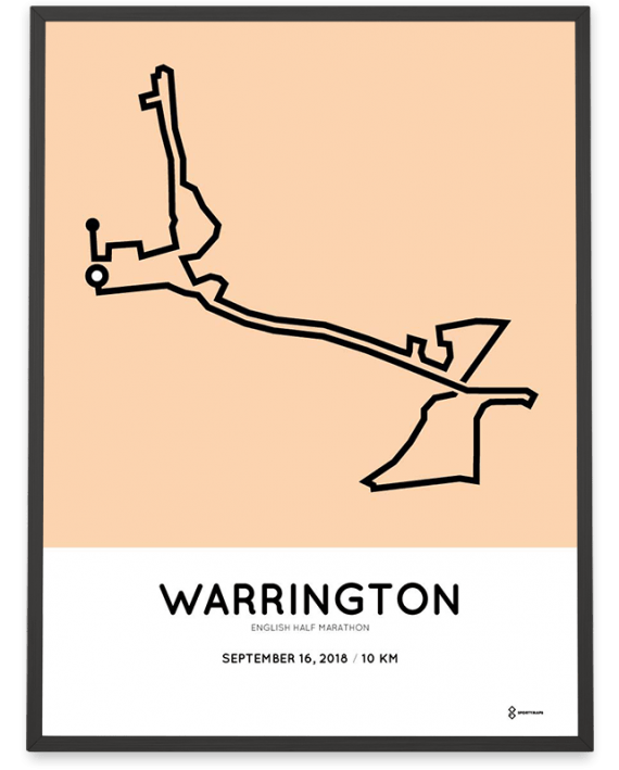 2018 Warrington English half marathon 10km course print