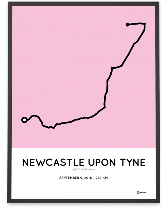 2018 Great North Run course poster sportymaps