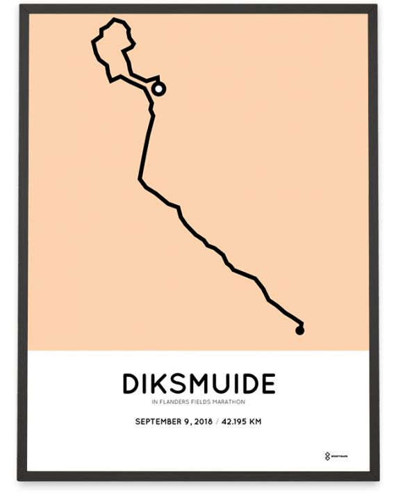 2018 In Flanders Fields marathon route print